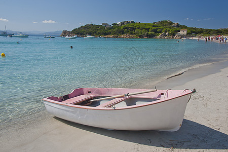 圣玛丽亚岛的小粉红小船 拉马达莱纳 热带 户外的 旅游的 美丽的图片