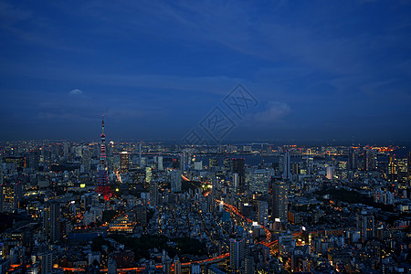 东京夜景东京天线 假期 鸟眼 商业 高的 地标 塔背景