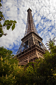 巴黎埃菲尔塔 城市 战神广场 假期 著名的 金属 明信片图片