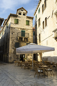 克罗地亚斯普利特老城外咖啡馆图片