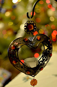 铁心与新年亮光 水平的 灯 家 假期背景图片