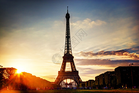 Eiffel铁塔日落 法国巴黎图片