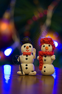 两个雪人装饰图片