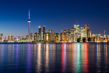 加拿大夜景多伦多市中心的夜景 天际线 灯 中国 冬天 圆顶 商业背景