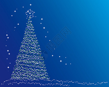 蓝色背景的圣诞树Name背景图片