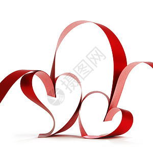 红心丝带 磁带 红色的 浪漫的 天 卡片 礼物背景图片