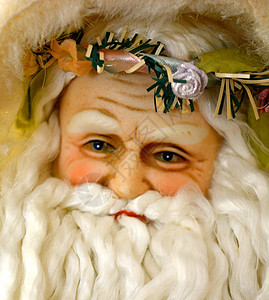 圣诞老人脸 节日快乐 冬天 绿色的背景图片