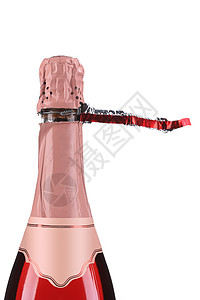葡萄酒标签一瓶香槟 奢华 包装 饮料 长笛 反射 庆典 前夕背景