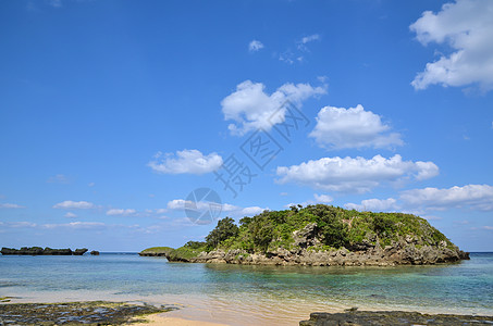 冲绳离岛全景热带岛屿 海景 海洋 支撑 天堂 旅行 浪漫背景