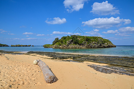 冲绳离岛全景热带热带海岸 绿松石 日本人 蓝色的 冲绳 泻湖 海洋 旅行背景