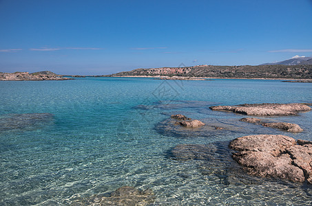 Elafonisi海滩 干净的 天空 岛 希腊 海岸背景图片