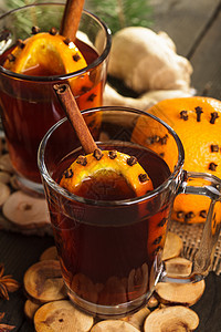 混合葡萄酒 马克杯 茶点 杯子 生活 热的 圣诞节 棕色的 肉桂图片