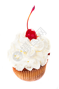 蛋糕甜点白纸蛋糕 小吃 生日 庆祝 庆典 食物 纸杯蛋糕 樱桃背景