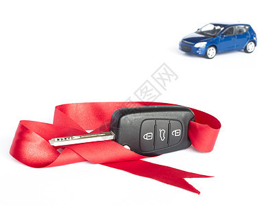配有红弓的礼品汽车概念 市场 生日 运输 包装 插图图片