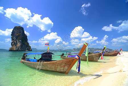 南怡岛泰国Krabi的Kho Poda 甲米 海滩度假背景