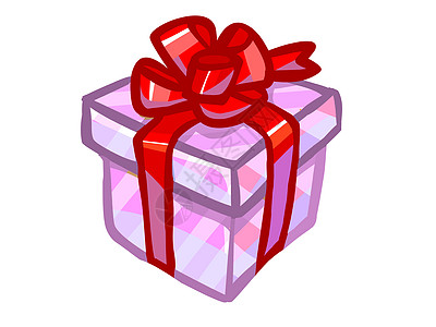 粉红色礼物盒的插图图片