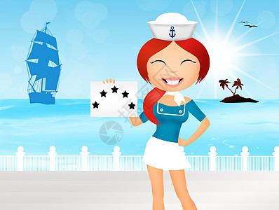 女童水手 救援 纸船 海洋生物 职业 微笑 假期 年轻的图片