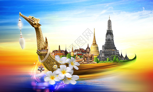 泰国泼水节泰国旅游理念 基奥 庆典 名片设计 盛大 洛伊 郑王庙 背景设计背景