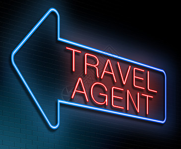 旅行社概念 插图 氖 服务 经纪人 供应商 广告背景图片