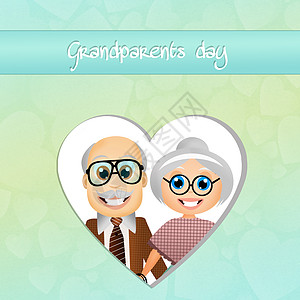 祖父母日 亲子关系 老的 祖母 祖父母节 有创造力的 幸福 卡通片图片
