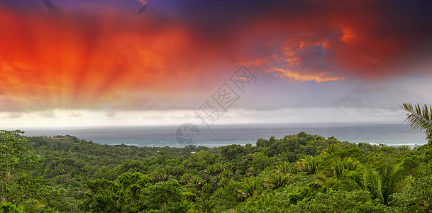 美丽的卡比巴海滨海岸 热带全景海洋景观 水图片