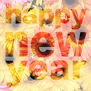 新的一年 假期 花 小写 字体 快乐的 巴伯顿 字母 幸福背景图片