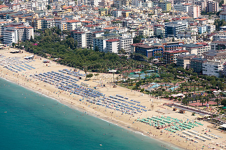 海滩 Alanya是土耳其最受欢迎的海滨度假胜地之一 天际线 步行图片