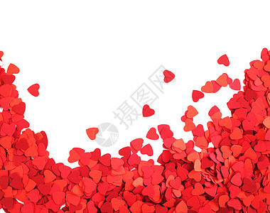 纸心相框 美丽的 红色的 边界 白色的 假期 爱 成形背景图片