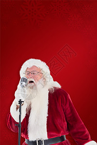 圣诞节老人圣达克萨斯的复合形象是唱圣诞歌曲 喜庆的 庆祝背景