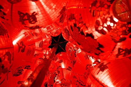 中国红灯笼装饰 节日 喜庆 幸运的 农历新年 繁荣 唐人街图片