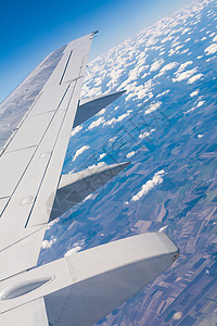 美丽的云云天空视图 喷射 蓝色的 航空公司 天气 自然 天际线旅行高清图片素材