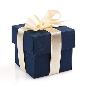 单一深蓝彩色礼品盒 丝带 圣诞节 惊喜 礼物 快乐的 生日图片