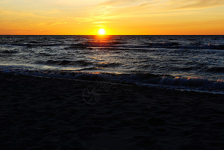 波罗的海 海洋 水 海滩 黎明 金沙 沿海的 海滨背景图片