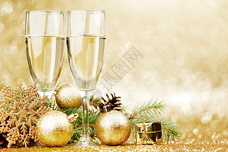 香槟和圣诞节装饰 庆典 派对 白色的 装饰风格 假期 锥体图片