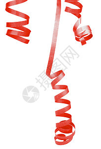 红色党流 礼花 假期 礼物 三物 丝带 单一对象背景图片