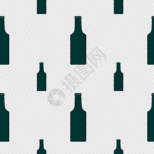瓶形图标符号 无缝模式与几何纹理 餐厅 伏特加酒图片