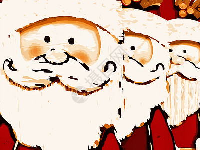 圣诞快乐与圣诞老人 绘画 圣诞节快乐 墙纸背景图片
