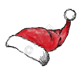 圣诞帽 雪 圣诞老人 冬天 问候语 快乐的 矢量手绘 白色的 节日图片