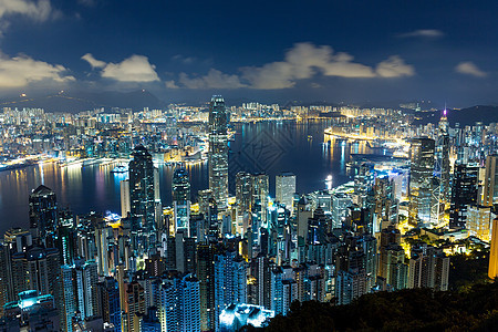 香港之夜 黎明 城市 商业 摩天大楼 码头 天空 晚上图片
