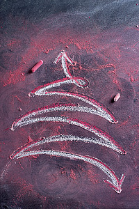 小圣诞树 季节 现代的 装饰品 黑板 粉笔 程式化 庆典背景图片