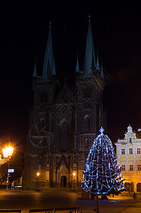 圣诞树 圣诞老人 冬天 街道 俄罗斯 庆典 星星 假期图片