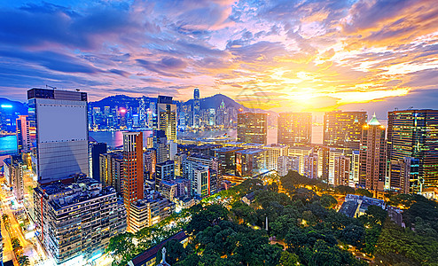 香港海港香港 路 金的 城市景观 氖 塔 海港 街景 高的背景