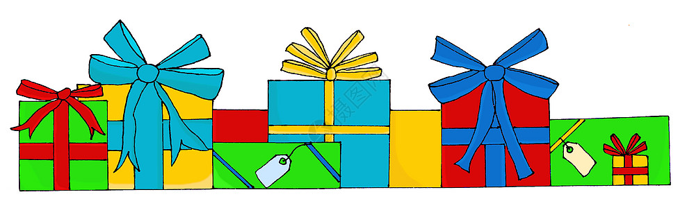 手绘礼物盒礼品盒 礼物盒 假期 绘画 插图 手绘 礼物背景