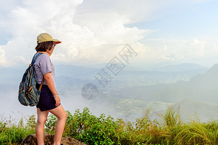 普济花山的旅游少女图片