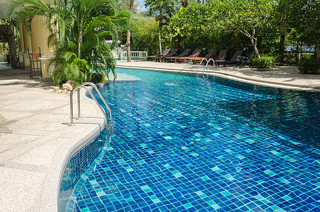 游泳池 夏天 美丽的 蓝色的 热带 酒店 奢华 旅行 普吉岛背景图片