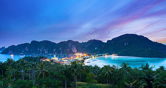 泰国克拉比省Phi-Phi岛的景点 树 亚洲图片