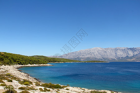 海洋和山山的风景 场景 水 蓝色的 地中海图片