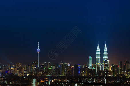 吉隆坡市天线夜景景观图片