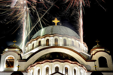 圣萨瓦寺庙 火焰 派对 基督教 宗教 塞尔维亚 圆顶 纪念碑图片