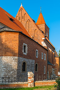 天主教红砖寺庙 波兰克拉科夫城市地貌图片